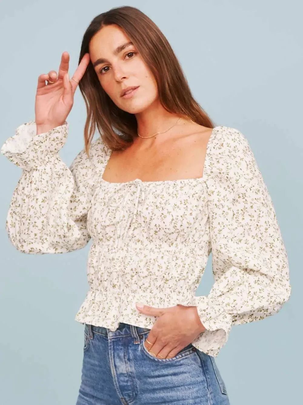 Reformation Pimento Linen Top Size L